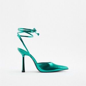 Metallic Teal Stiletto Heels